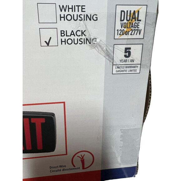 Lithonia Lighting LED Quantum Exit Sign Black Housing Direct Wire 427497 NEW - Picture 2 of 6